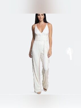 strapless open back dress Isolabella White Lace Jumpsuit main image 1